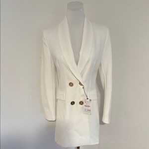 NWT Zara Longline Blazer Ivory